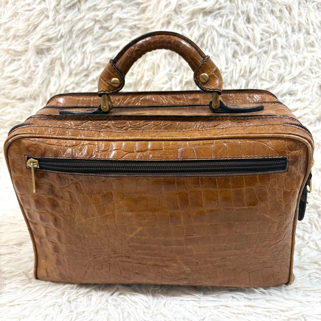 ✨良品✨ バリー　クロコ型押し　ミニボストンバッグ　ビジネスバッグ　ユニセックス