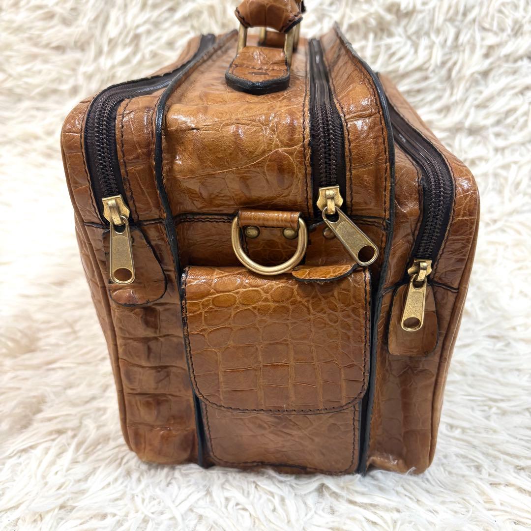 ✨良品✨ バリー　クロコ型押し　ミニボストンバッグ　ビジネスバッグ　ユニセックス