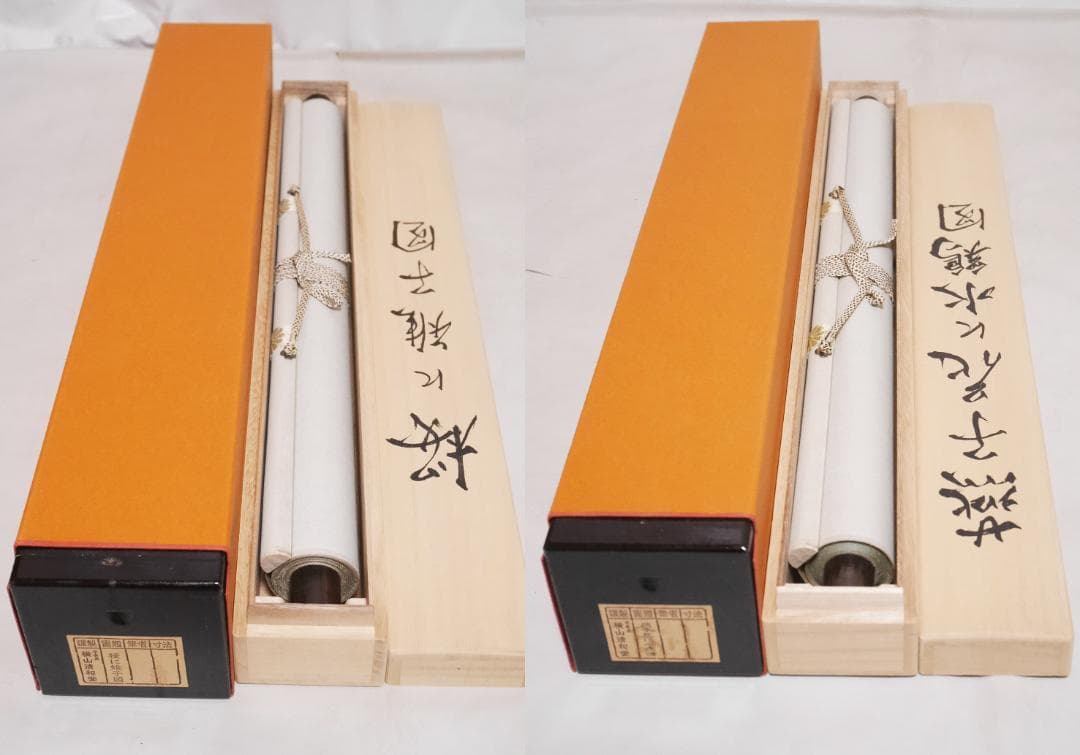 酒井抱一筆【四季花鳥図 4幅セット 桜・燕子花・秋草・芦】二重箱入