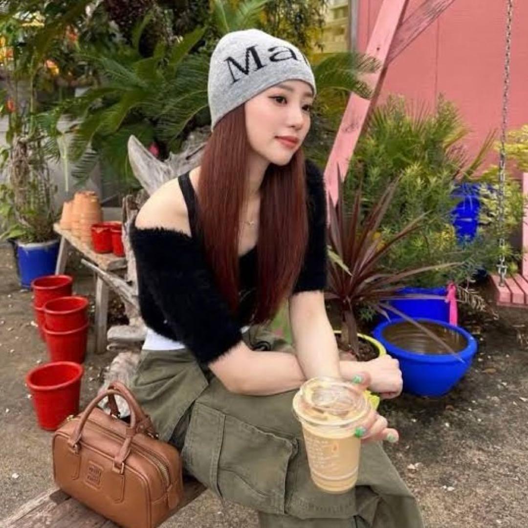 新品未使用】マーティンキム Matin Kim ビーニー ニット帽 ブラック