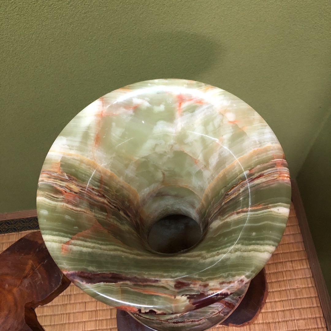 お値下げ】超希少オニキス特大サイズ飾り壺運気アップ玄関飾り床の間飾り