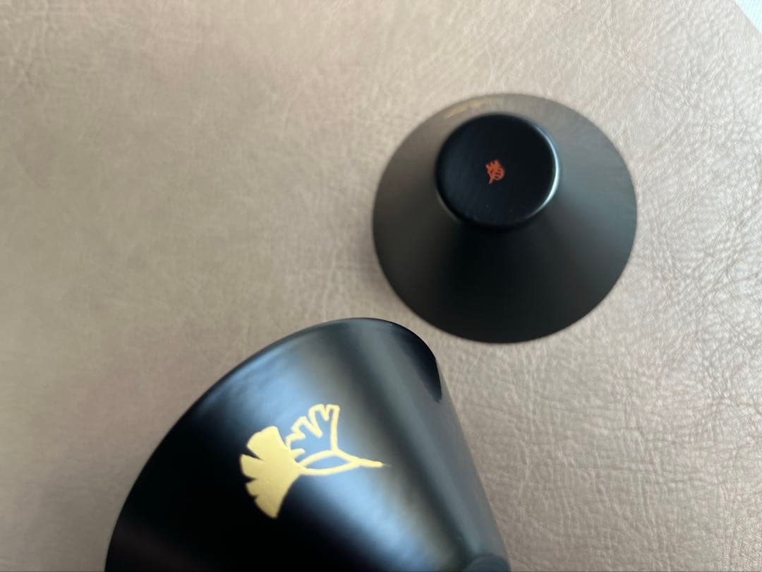 北岡省三作　漆　蒔絵盃　2点　ぐい呑　盃　漆芸作家　香川