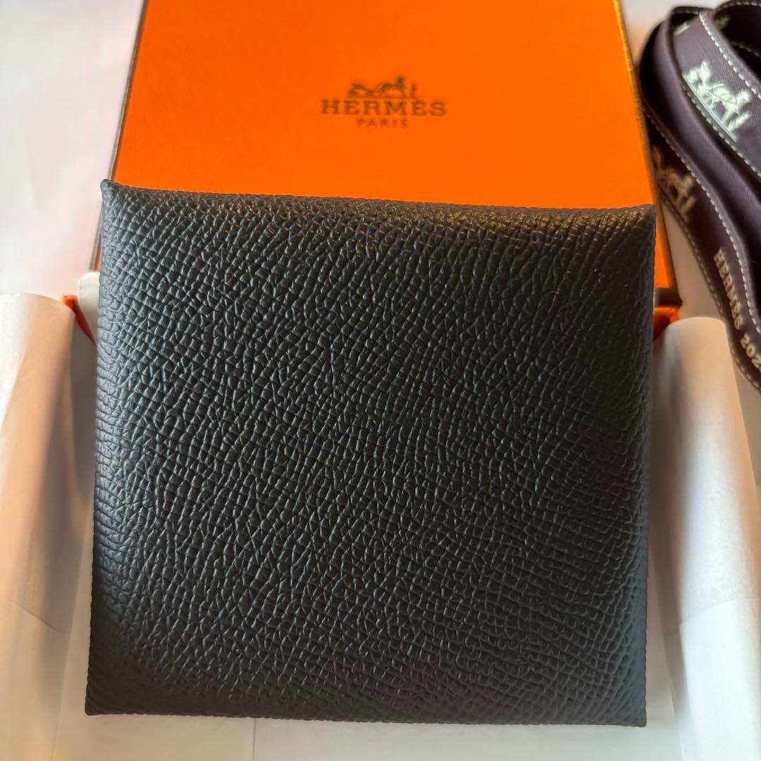 【新品】エルメス HERMES バスティア ケース 黒 小銭入れ 財布