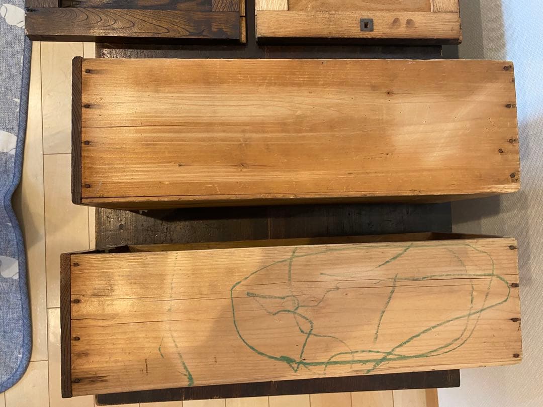 木製引き戸収納キャビネット 引き出し2つ 引き出し キャビネット