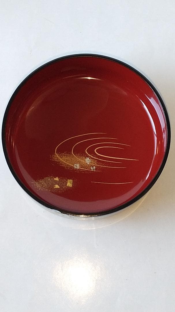 蒔絵師 佐々木麗峰 作 内朱塗 ひつじ草蒔絵 中棗 共箱