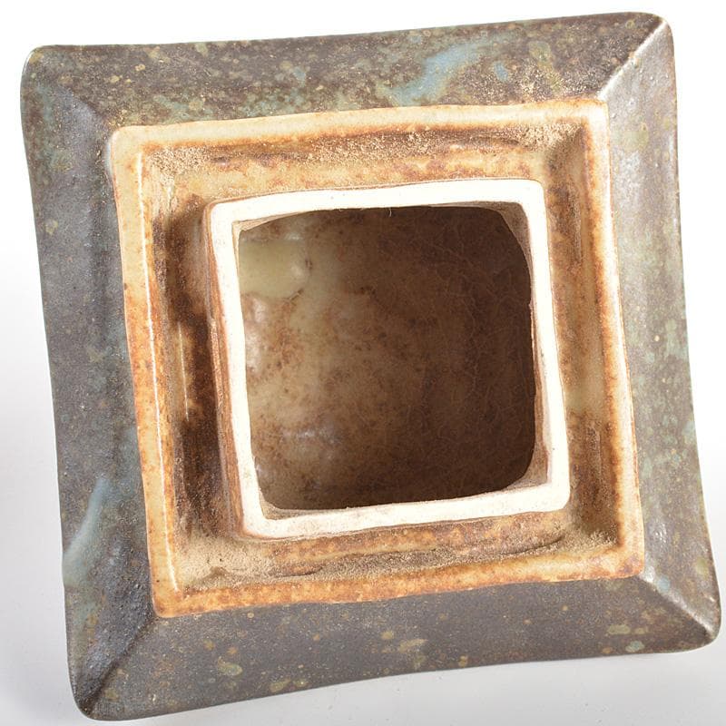 茶道具　陶磁器　二重の塔　塔香炉　在銘　共箱　C　6119