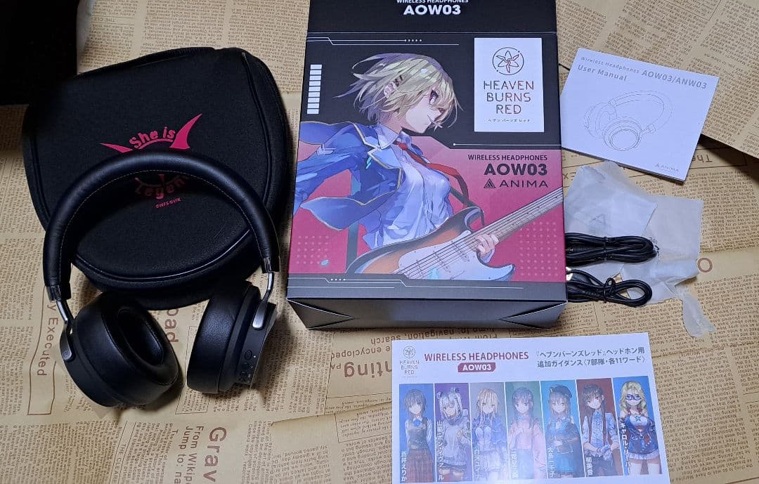 AOW03 ヘブンバーンズレッド Bluetooth ワイヤレス ヘッドホン ヘブン