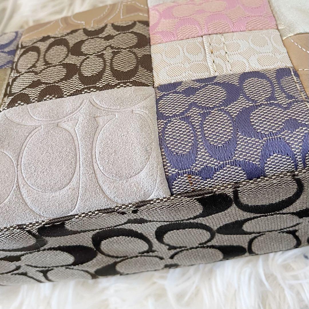 希少✨️COACH パッチワーク アクセサリーポーチ ミニバッグ