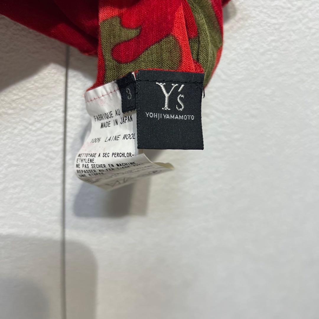 希少 美品 ワイズ ウール ノースリーブ 総柄 デザインブラウス タンクトップ