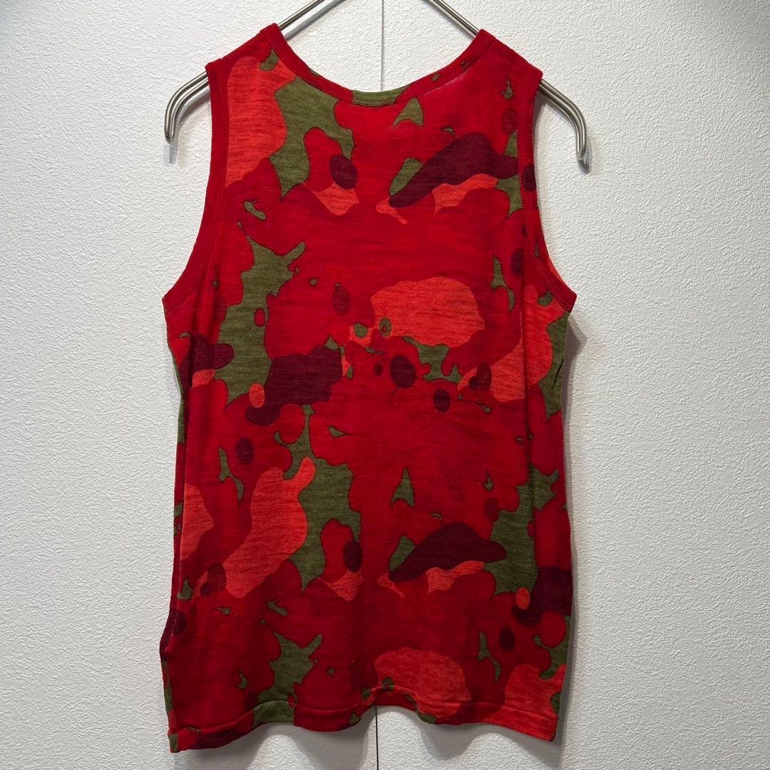 希少 美品 ワイズ ウール ノースリーブ 総柄 デザインブラウス タンクトップ