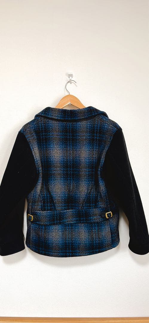 Cushman ウールジャケット 青黒チェック　Sサイズ