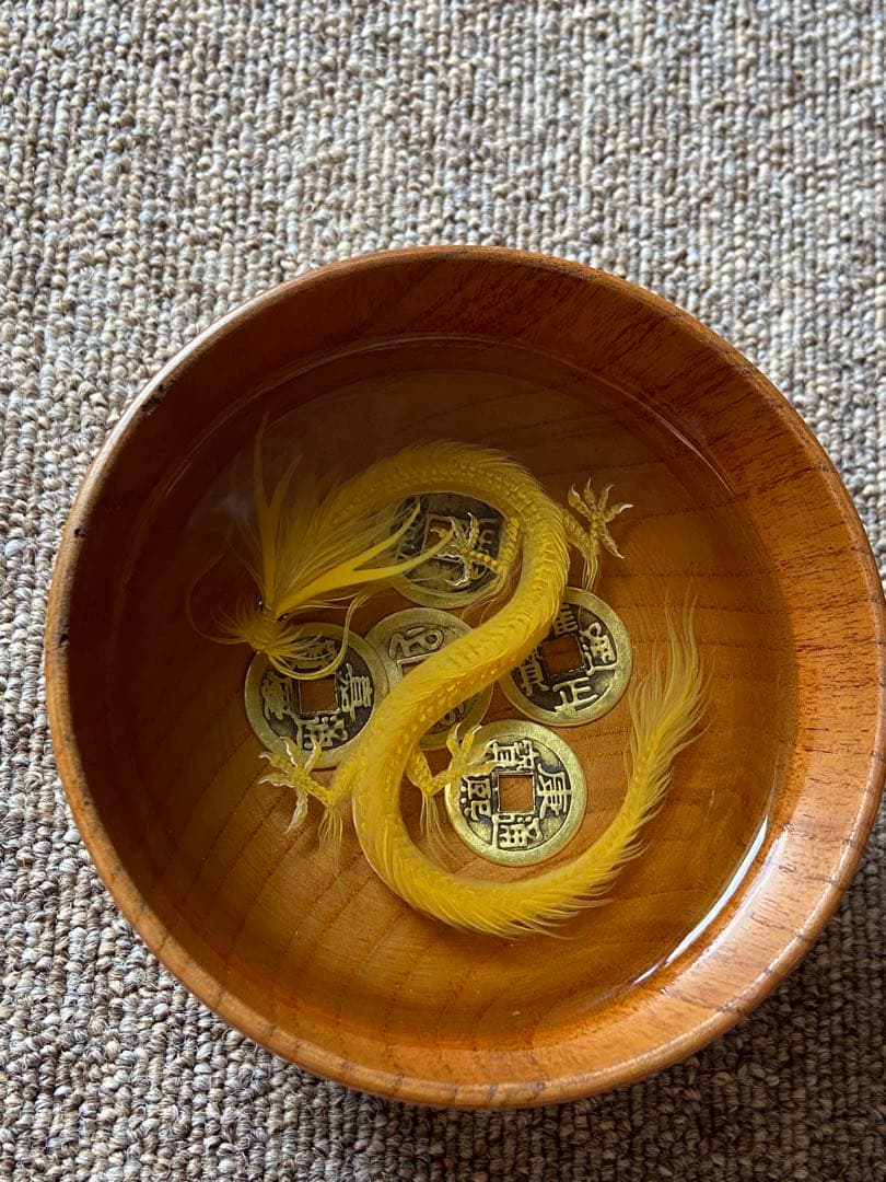 立体絵画　3D龍の絵　茶碗絵古銭　雍正通宝 康熙通宝　開運　風水 招福　商売繁盛