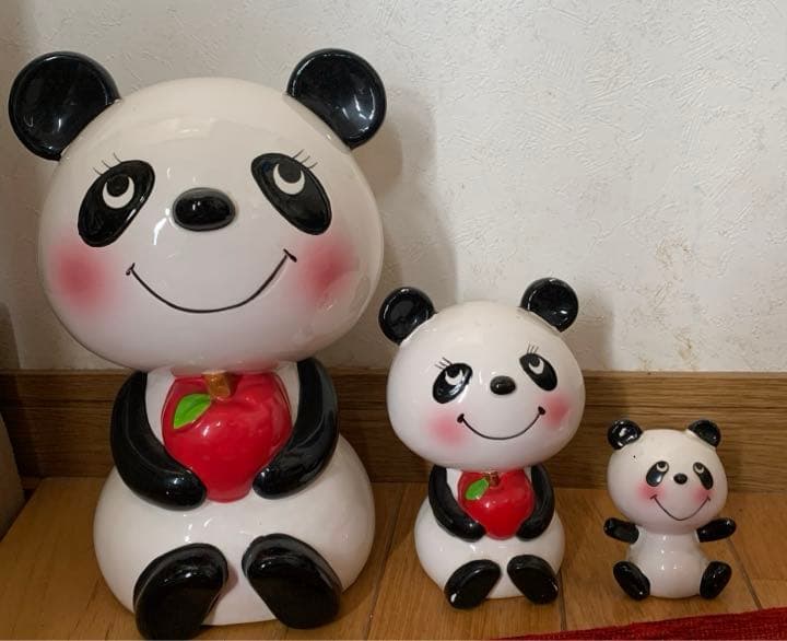 内藤ルネ 陶器 パンダ りんご 貯金箱 インテリア 昭和レトロ アンティーク