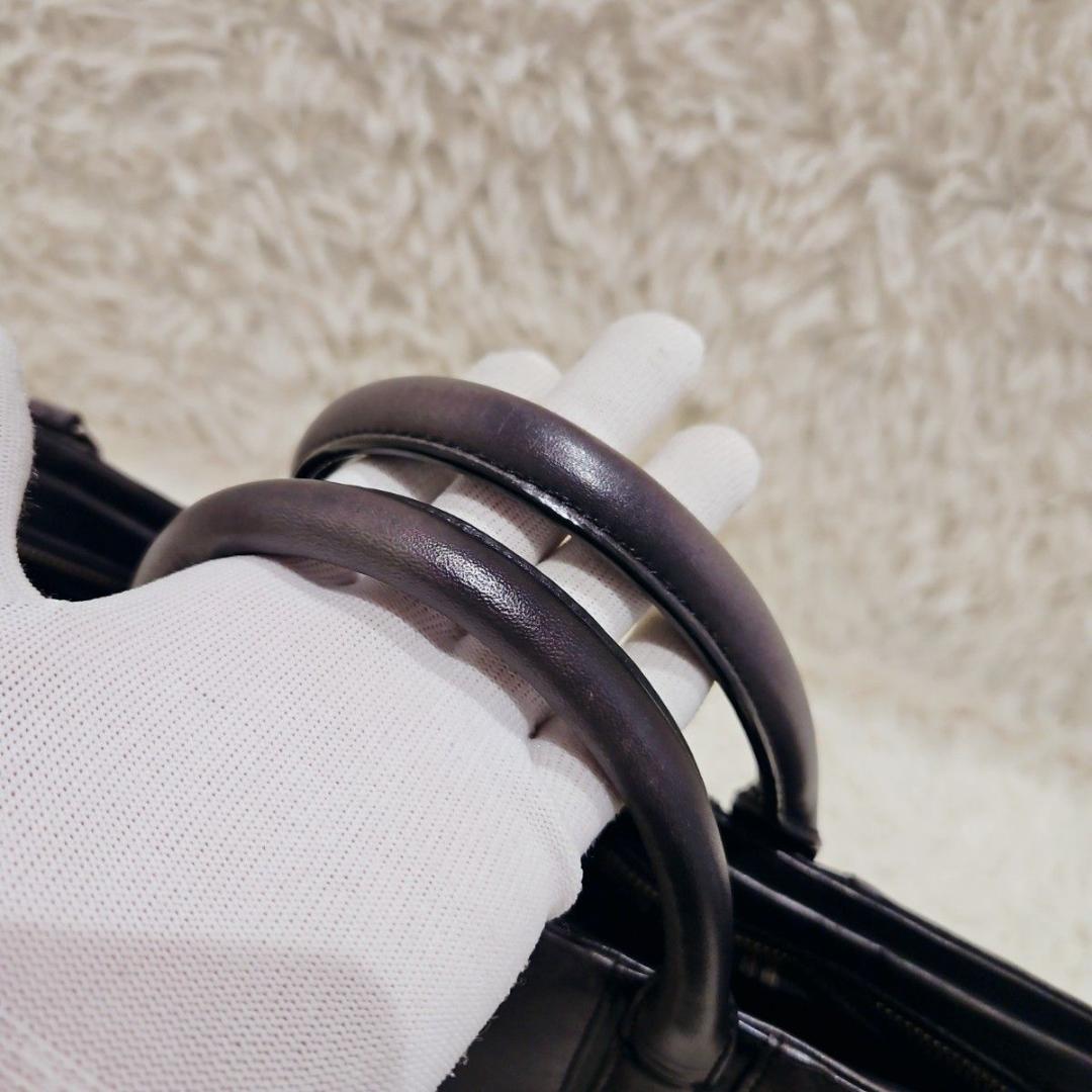 美品 マザーハウス ビジネスバッグ アンティーククラシッレザー A4 ブラック