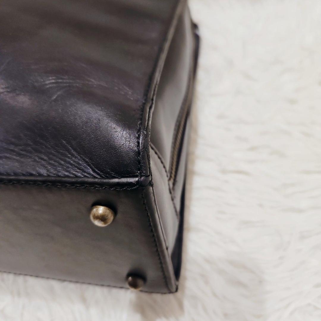 美品 マザーハウス ビジネスバッグ アンティーククラシッレザー A4 ブラック