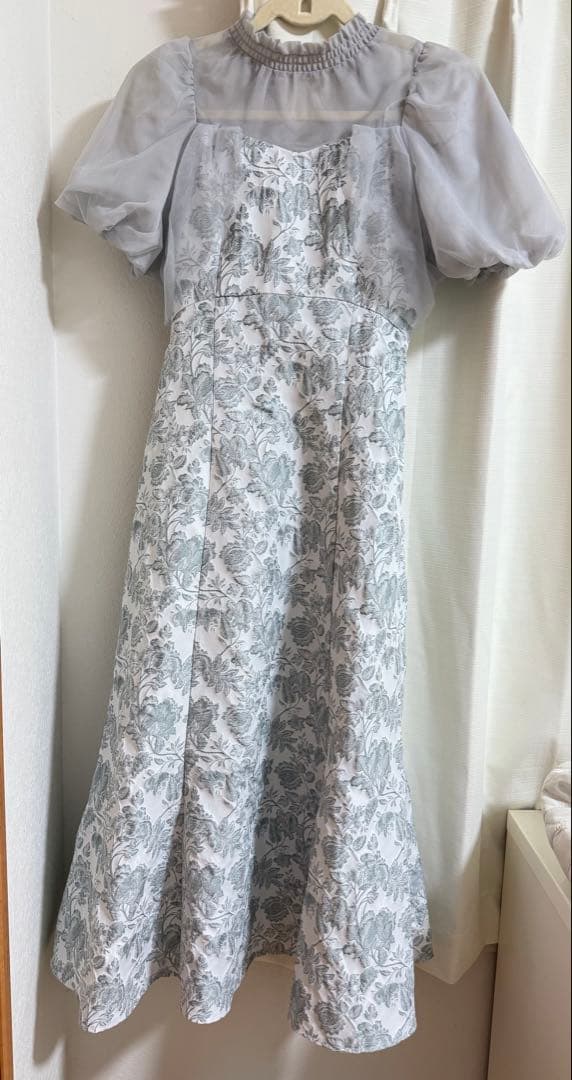 dazzlin シアーベールジャガードワンピース （オフホワイト）