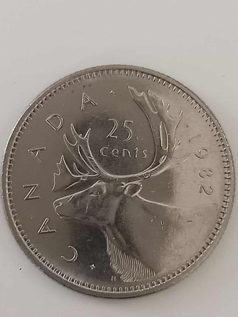 1982年 カナダ 25セント 硬貨 トナカイ - メルカリ