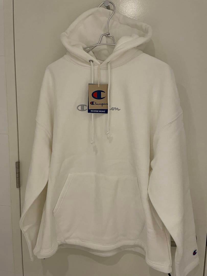 チャンピオン ホワイト 厚手裏毛 パーカー XS