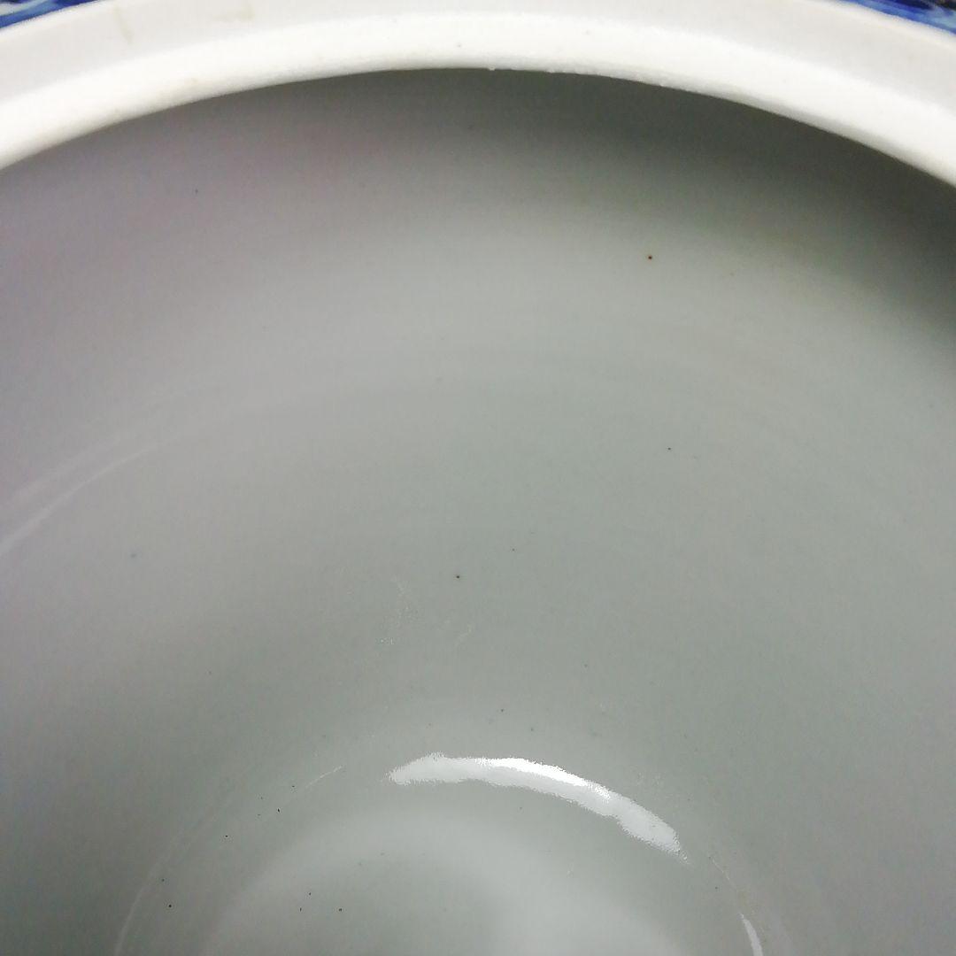 Ｓ３９２　水指　『染付　二閑人水指』『九谷晴山作』『桃摘』　共箱　茶道具