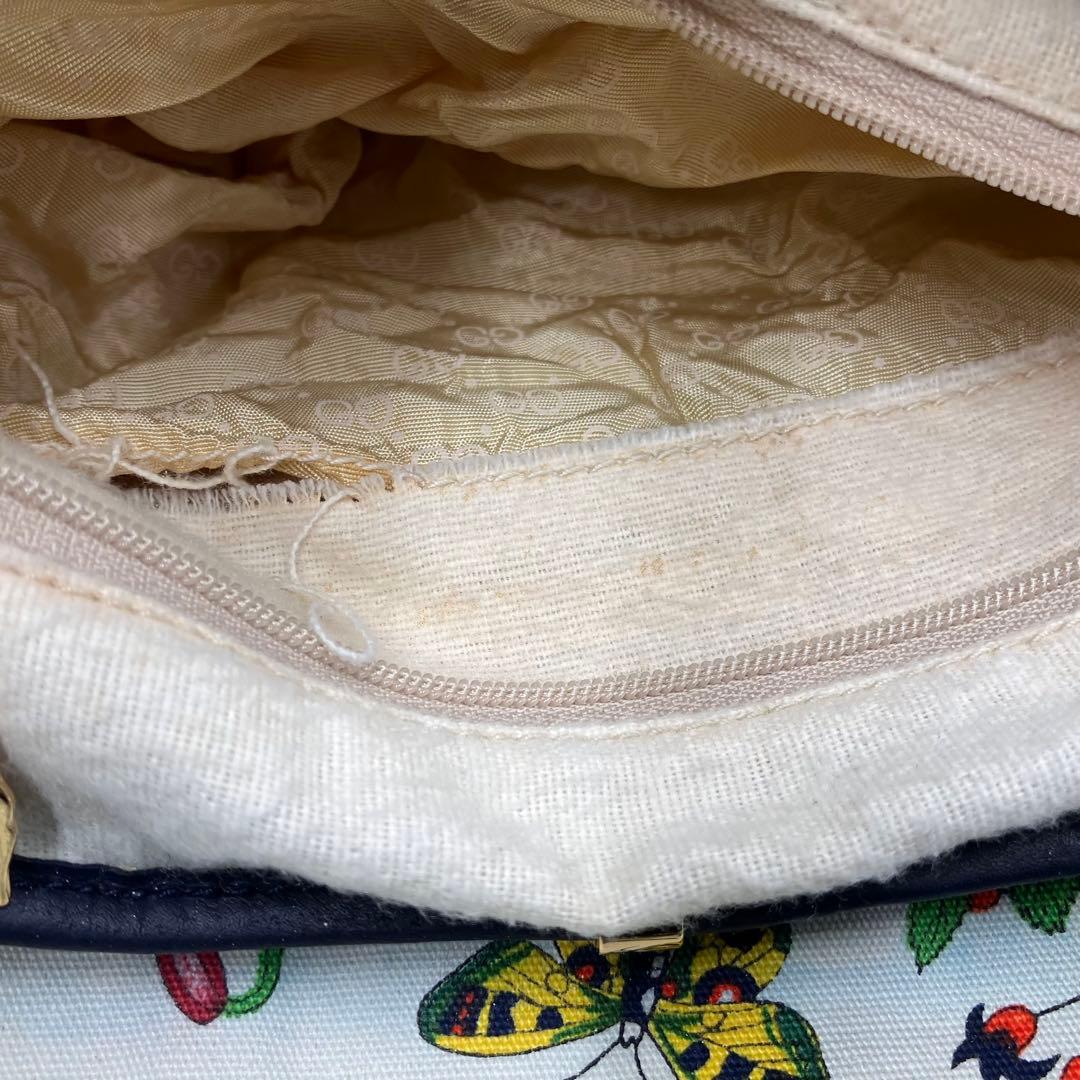 専用GUCCI オールド グッチ　フローラ キャンバスネイビーレザー ショルダー