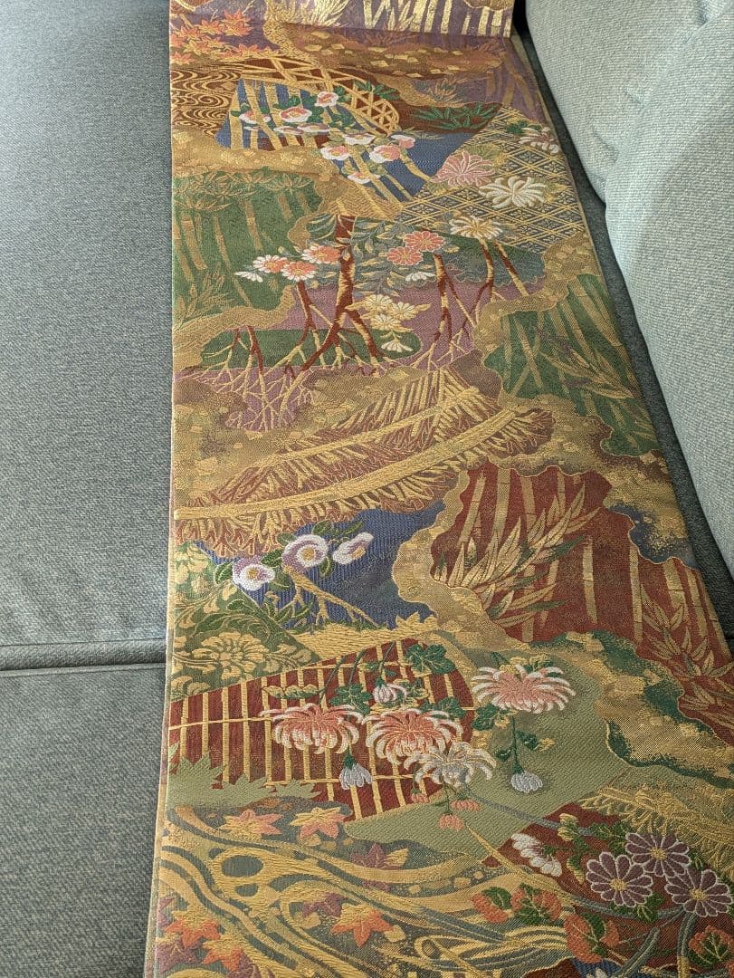 お値引き価格 袋帯 正絹 長さ460cm弱全通 振袖訪問着など