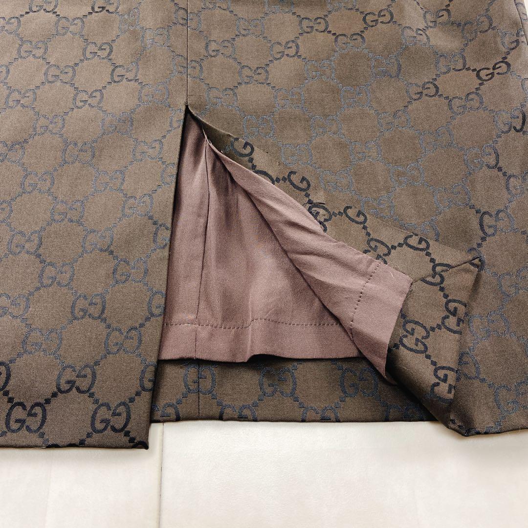 極美品 GUCCI GG柄 モノグラム スカート フロントポケット 40 L