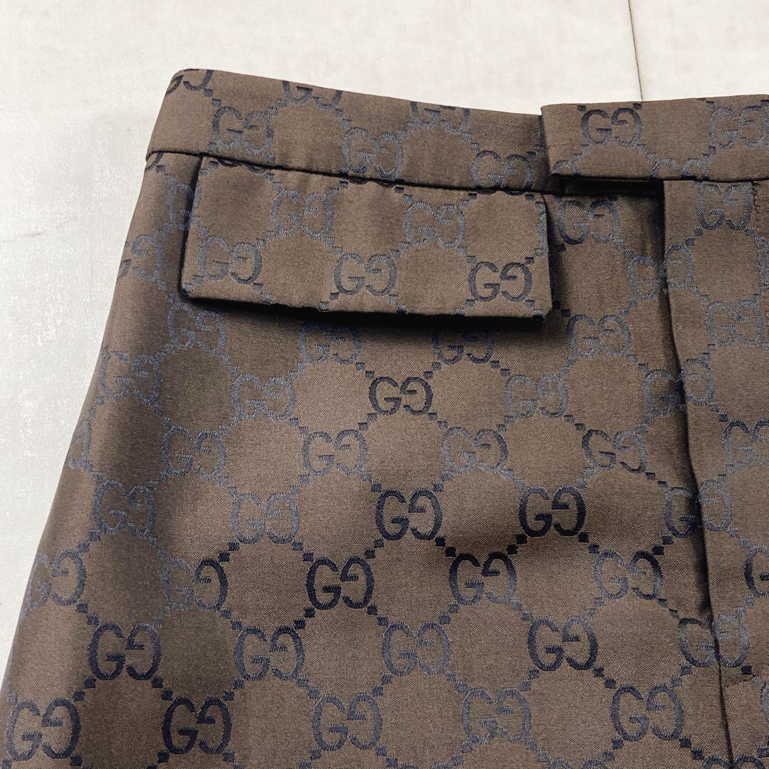 極美品 GUCCI GG柄 モノグラム スカート フロントポケット 40 L