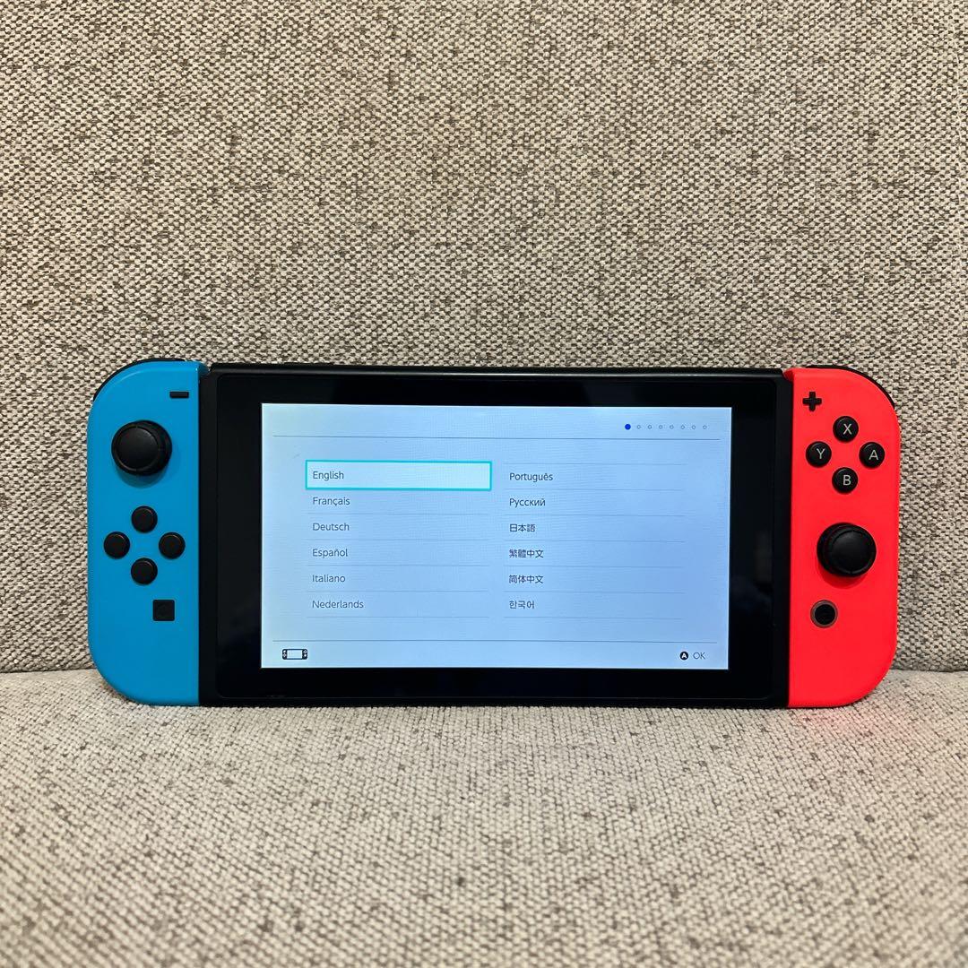 【美品】 Nintendo Switch 本体 ネオンブルー/レッド 完備品