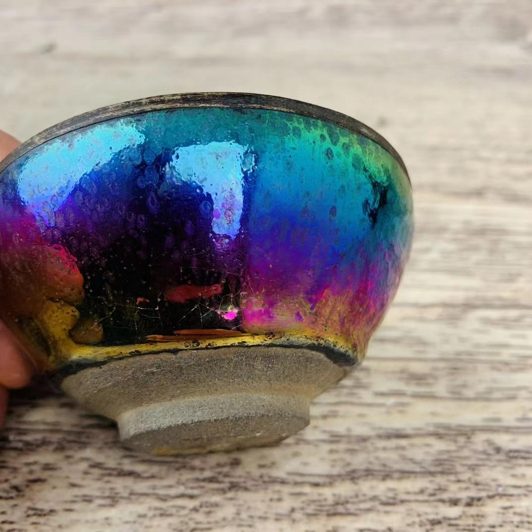 中国古美術・旧蔵の磁器・建窯七彩油滴包銀口盞・置物・書道品・茶道具