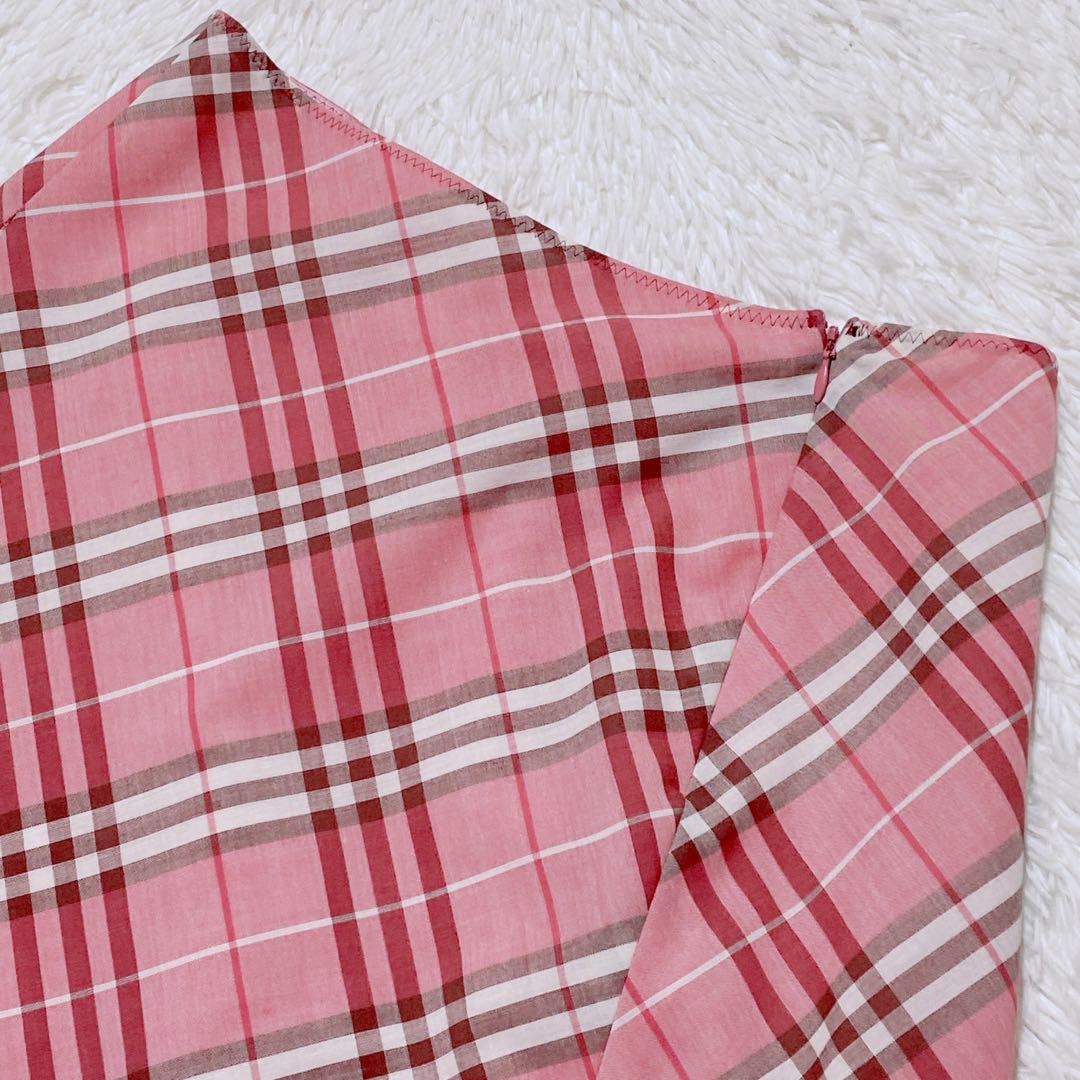 未使用級✨バーバリーブルーレーベル ノバチェック ピンクスカートアシンメトリー