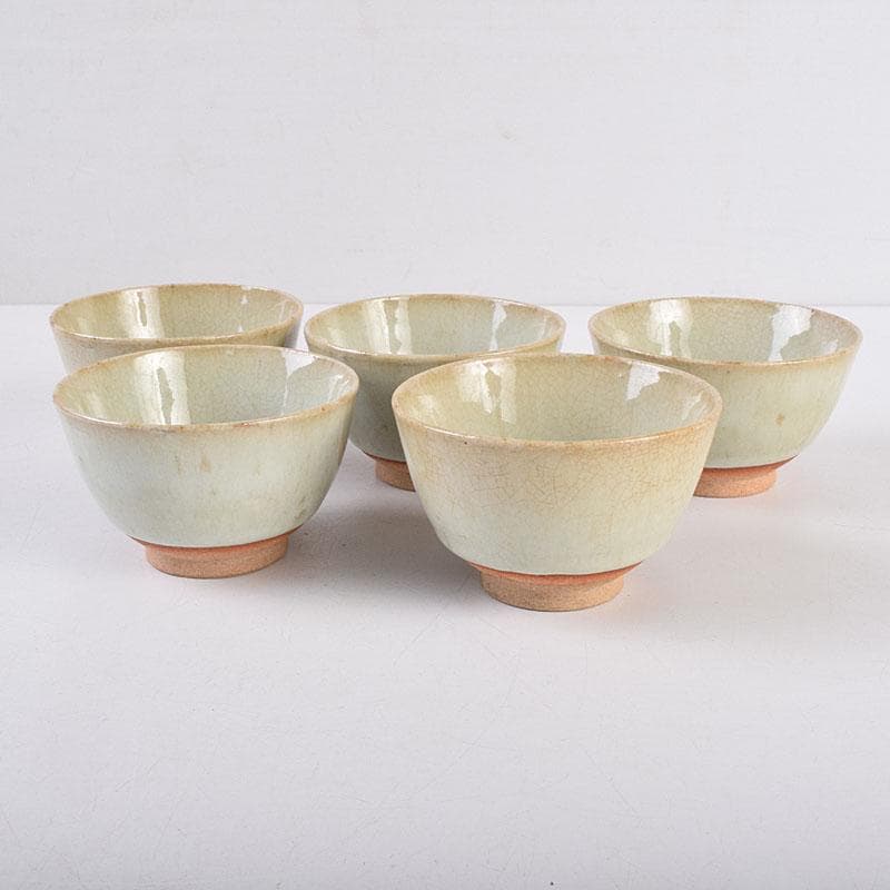 煎茶道具　萬古焼　陶華園造　煎茶碗　十客　共箱　C　R8908