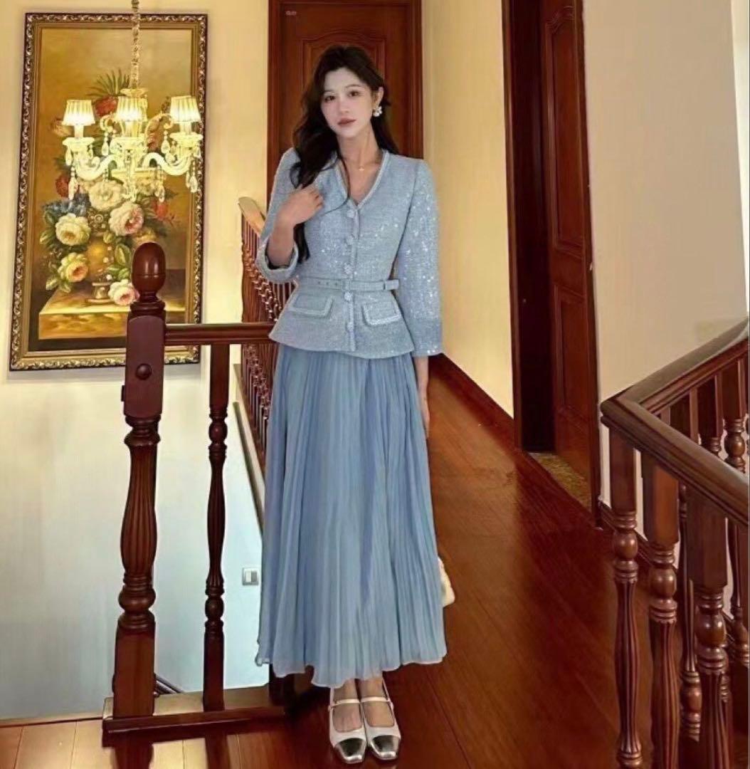 Self Portrait スパンコール ツイード ワンピースUK6 US2