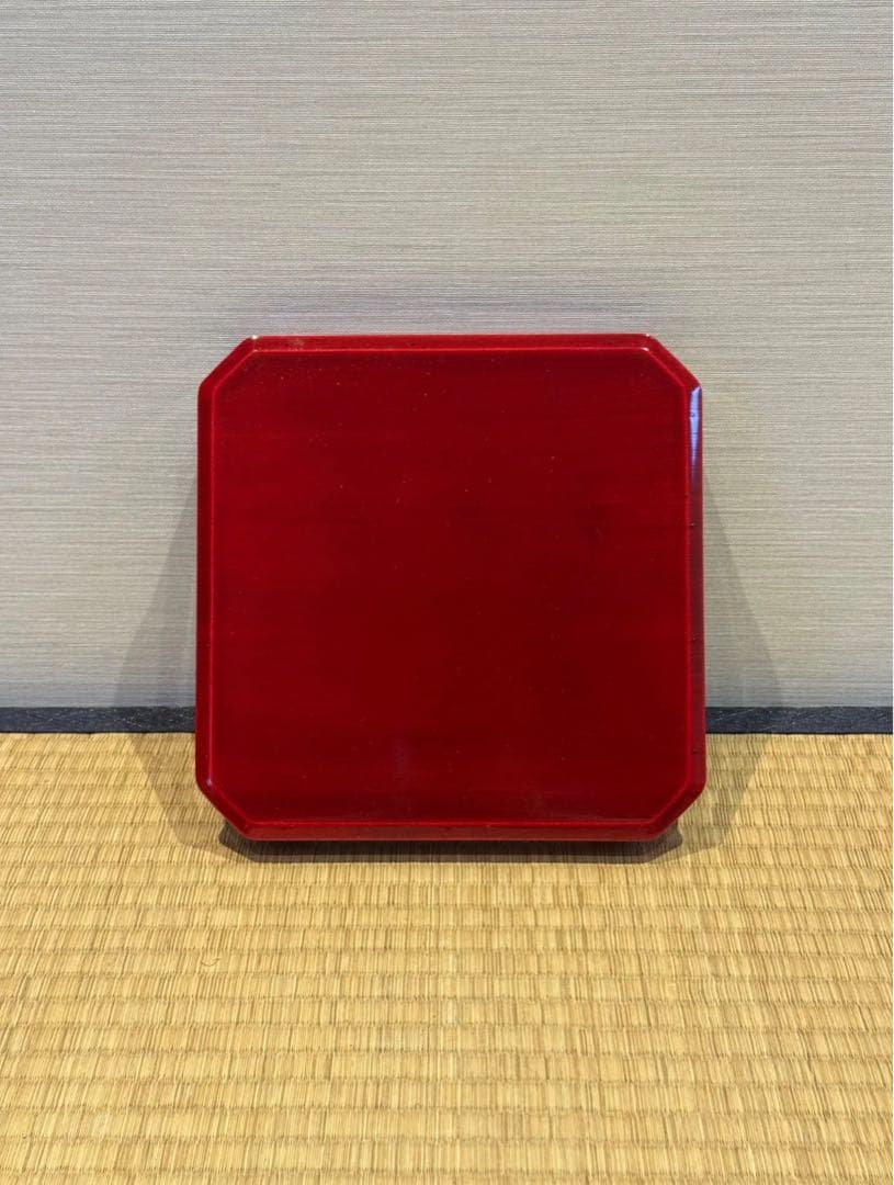 塗師 堅地屋清兵衛 作 飛騨紅春慶塗 大徳寺弁当箱 10客 縁高 共箱 茶懐石