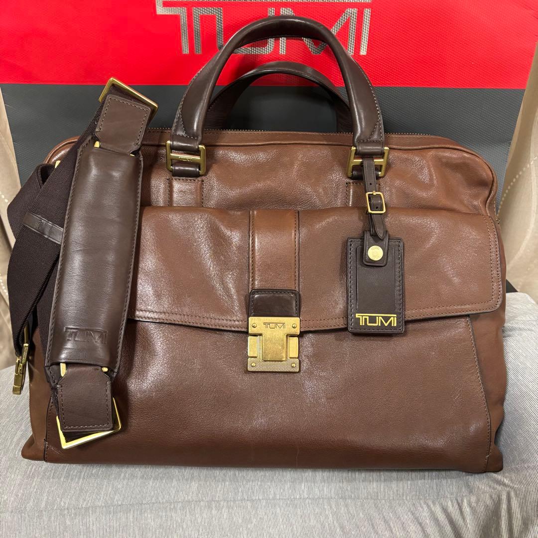 TUMI 68560D BEACON HILL レザー本革 ブリーフ　ビジネス茶