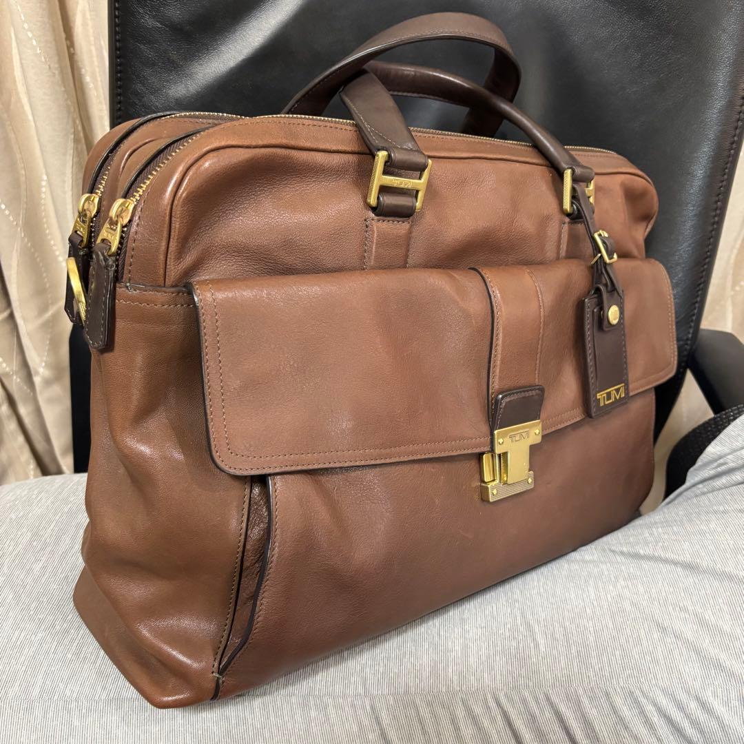 TUMI 68560D BEACON HILL レザー本革 ブリーフ　ビジネス茶