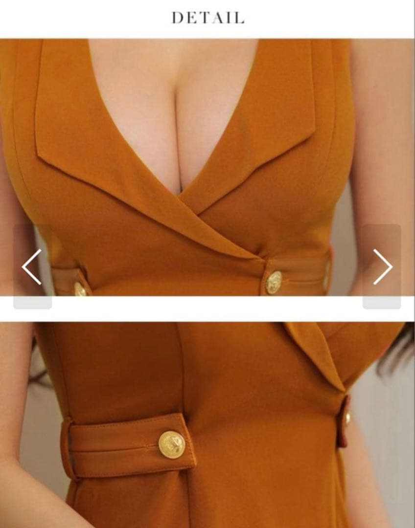 ROBE de FLEURS glossy オレンジ ミニドレス 美品