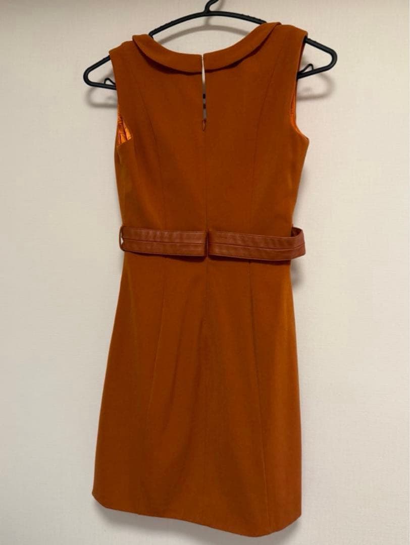 ROBE de FLEURS glossy オレンジ ミニドレス 美品