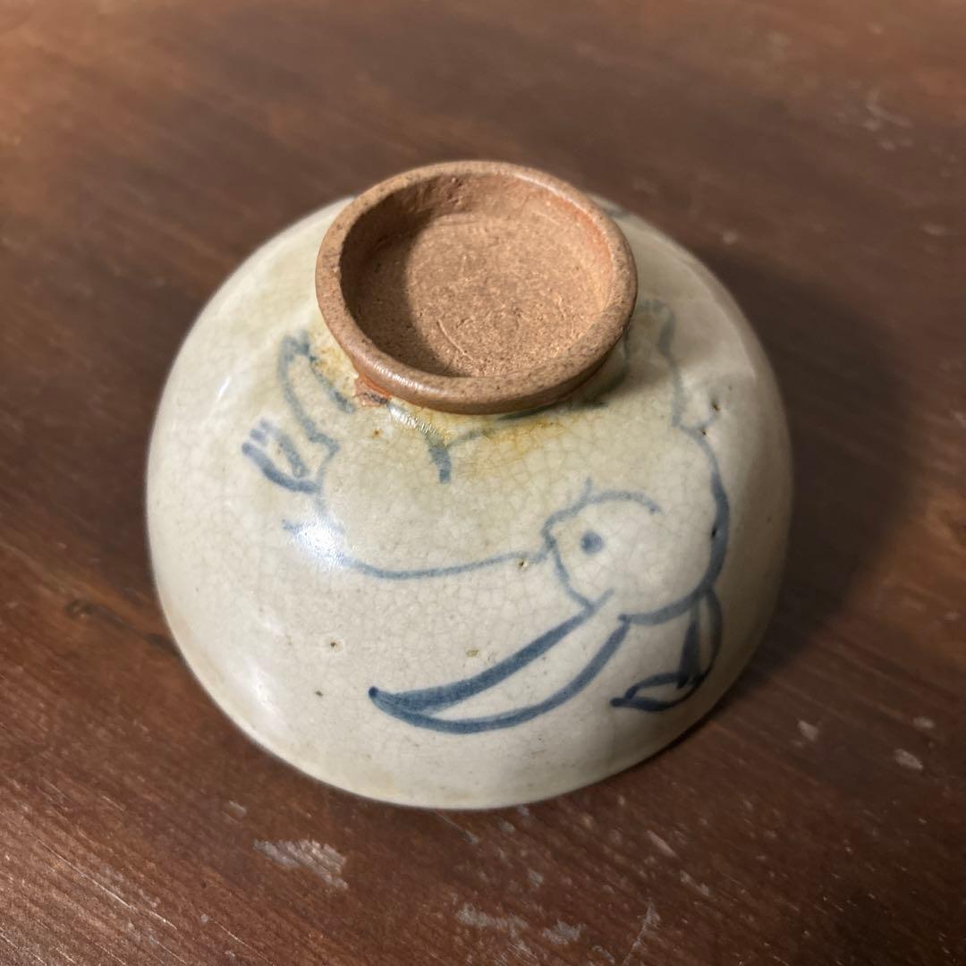 古い染付兎茶碗 うさぎ ウサギ 骨董 柳宗悦 民藝 青山二郎 白洲正子