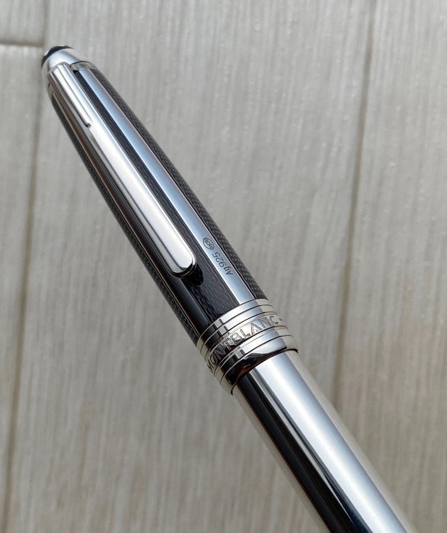 未使用に近い モンブラン ソリティアシルバーファイバー 925 ボールペン