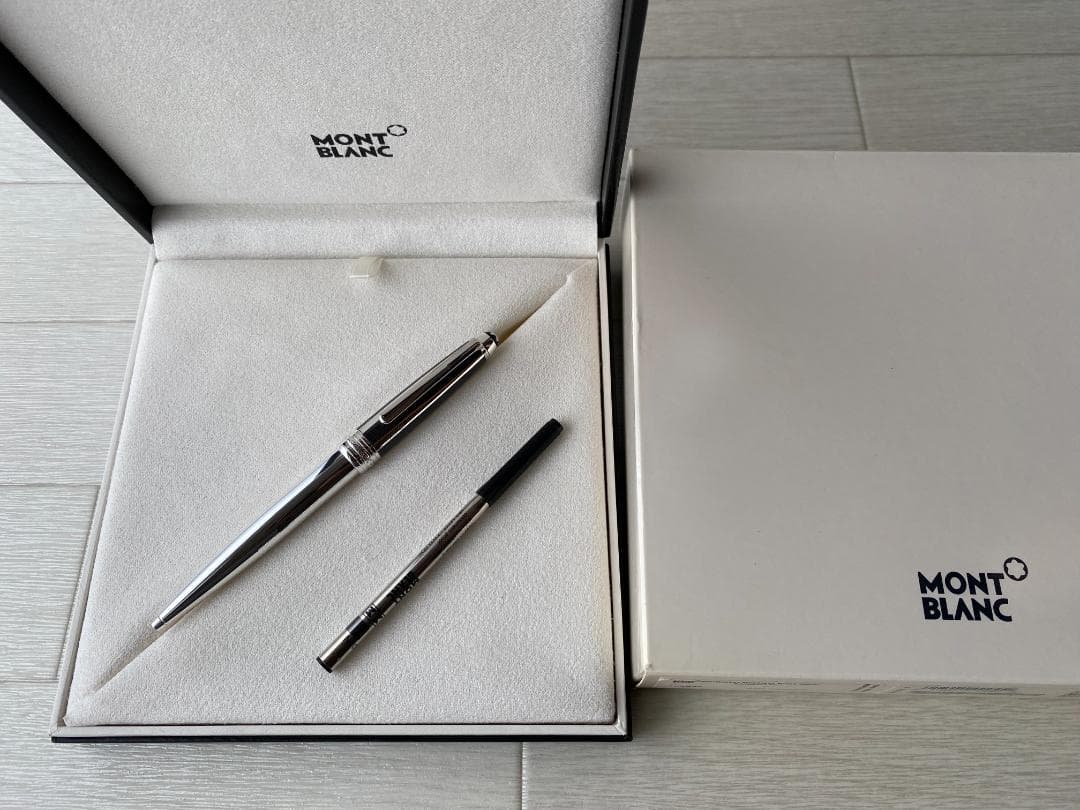 未使用に近い モンブラン ソリティアシルバーファイバー 925 ボールペン