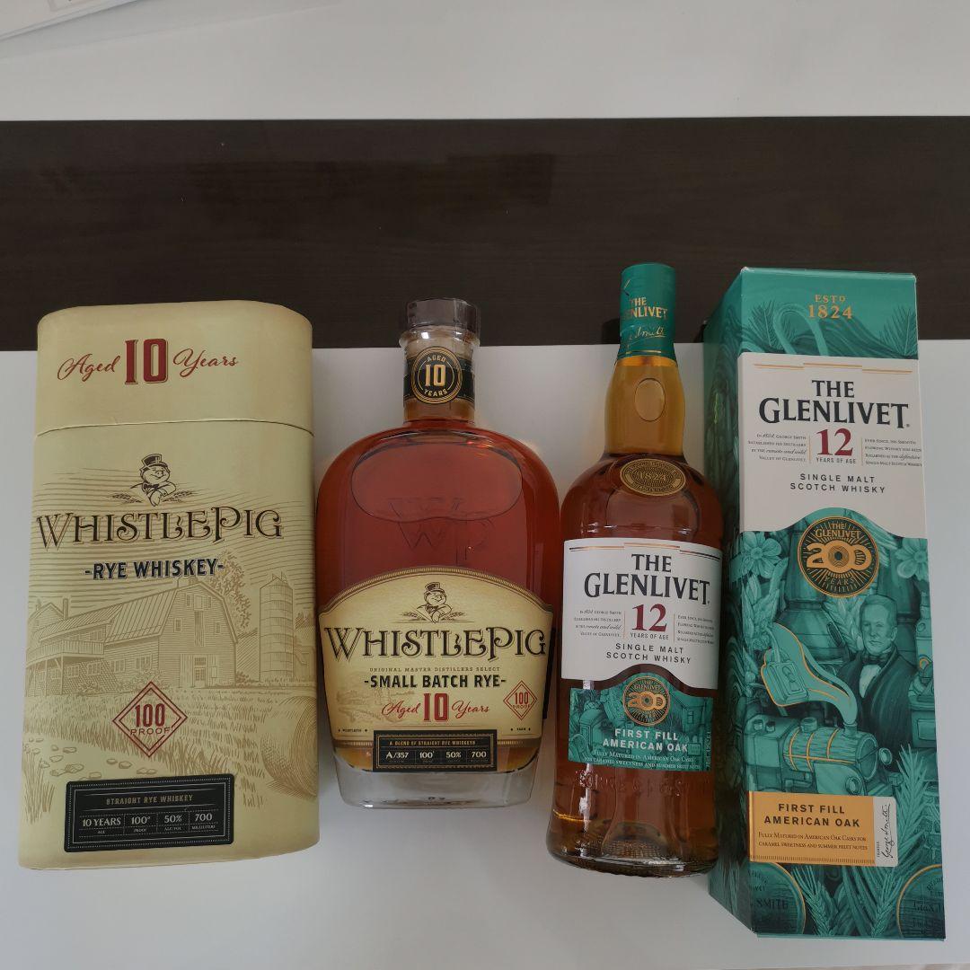 WHISTLEPIGとTHE GLENLIVETの二個セット WHISTLEPIGとTHE GLENLIVETの二個セット - メルカリ