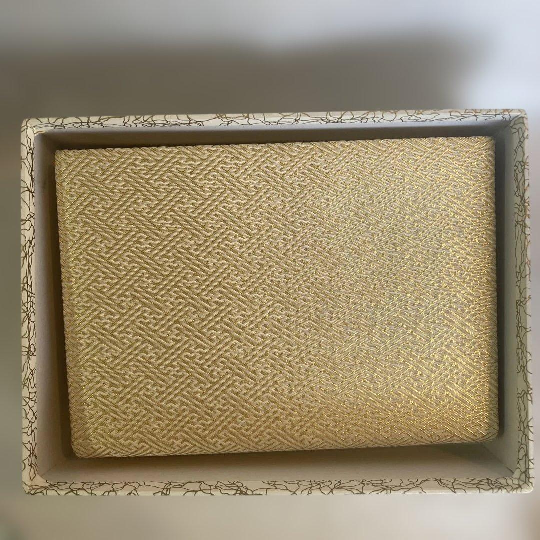 ミキモト　佐賀錦　ゴールドクラッチバッグ