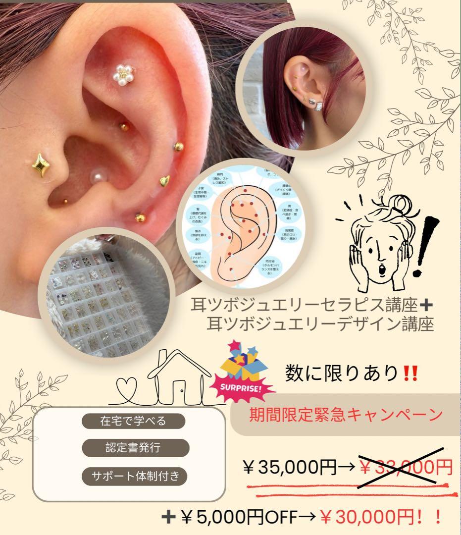 通信講座】耳つぼジュエリー認定講師資格を取得（認定証1枚付属／協会