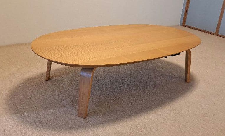 【tmd】【無印良品】木製楕円形こたつ 楕円こたつ・小・本体・タモ材曲木脚・石英管ヒーター／ナチュラル