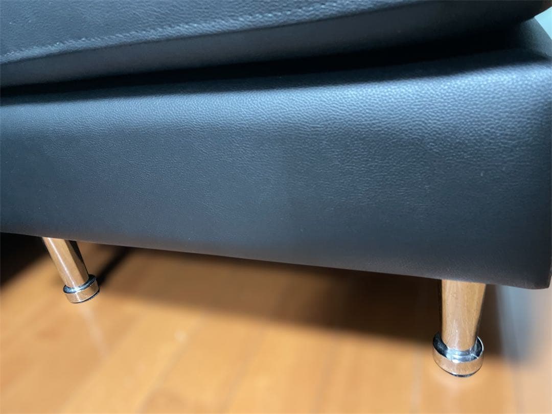 黒　オットマン　フットスツール