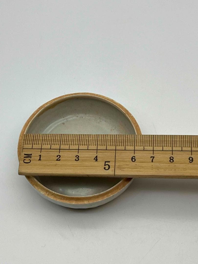 宋時代 青瓷 牡丹花卉紋香盒 粉盒 茶入 茶道具 影青 唐物古