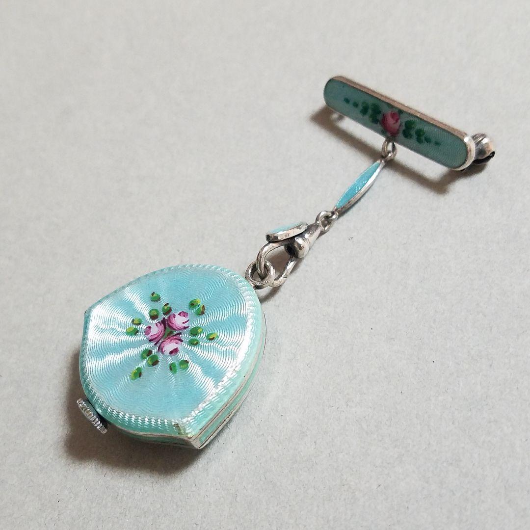 ☆nyo様専用☆ BUCHERER ブヘラ シルバー エナメル ブローチ 時計