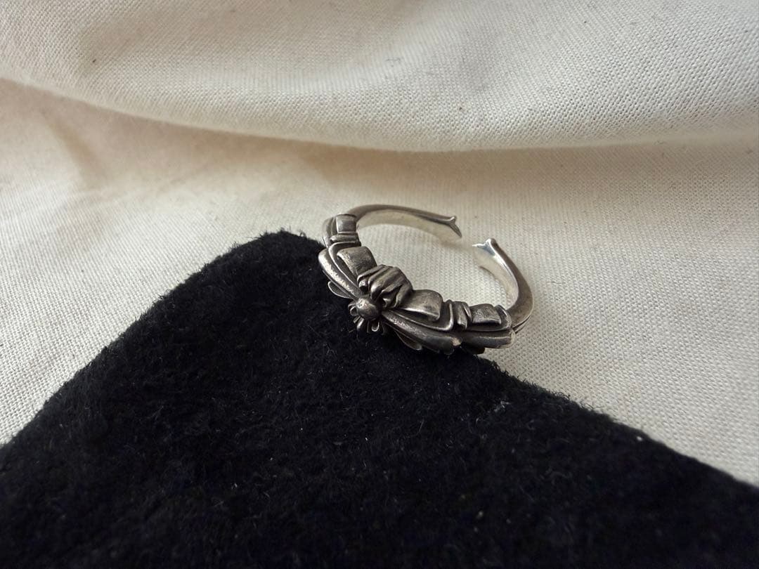 クロムハーツ ベビークラシックダブルフローラルクロスリング 20号