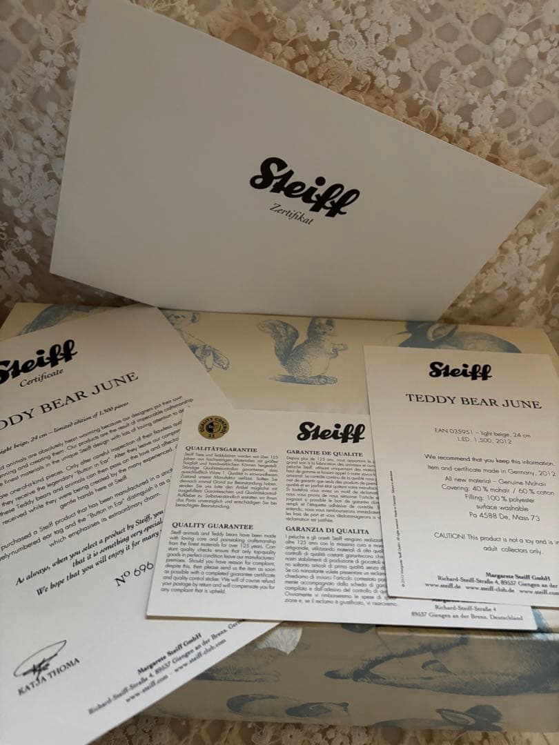 【レア】希少品シュタイフ2012 サマードレス　テディベア　ワンピース　ジューン