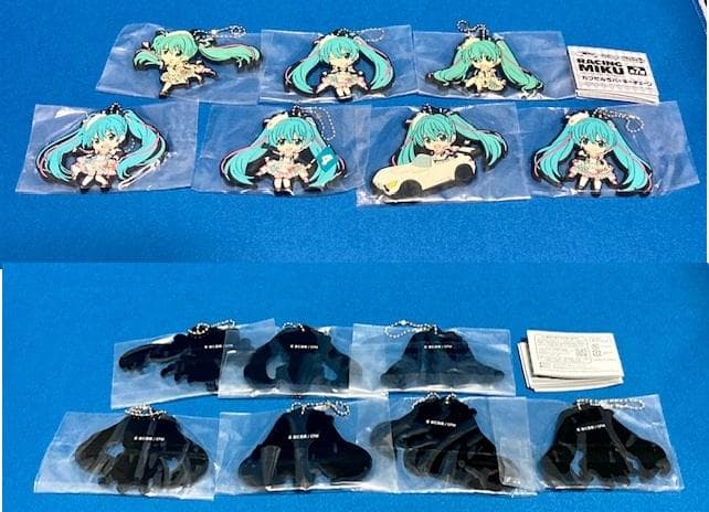 レーシングミク　ラバーストラップ・ラバーキーチェーン・キーホルダー　セット